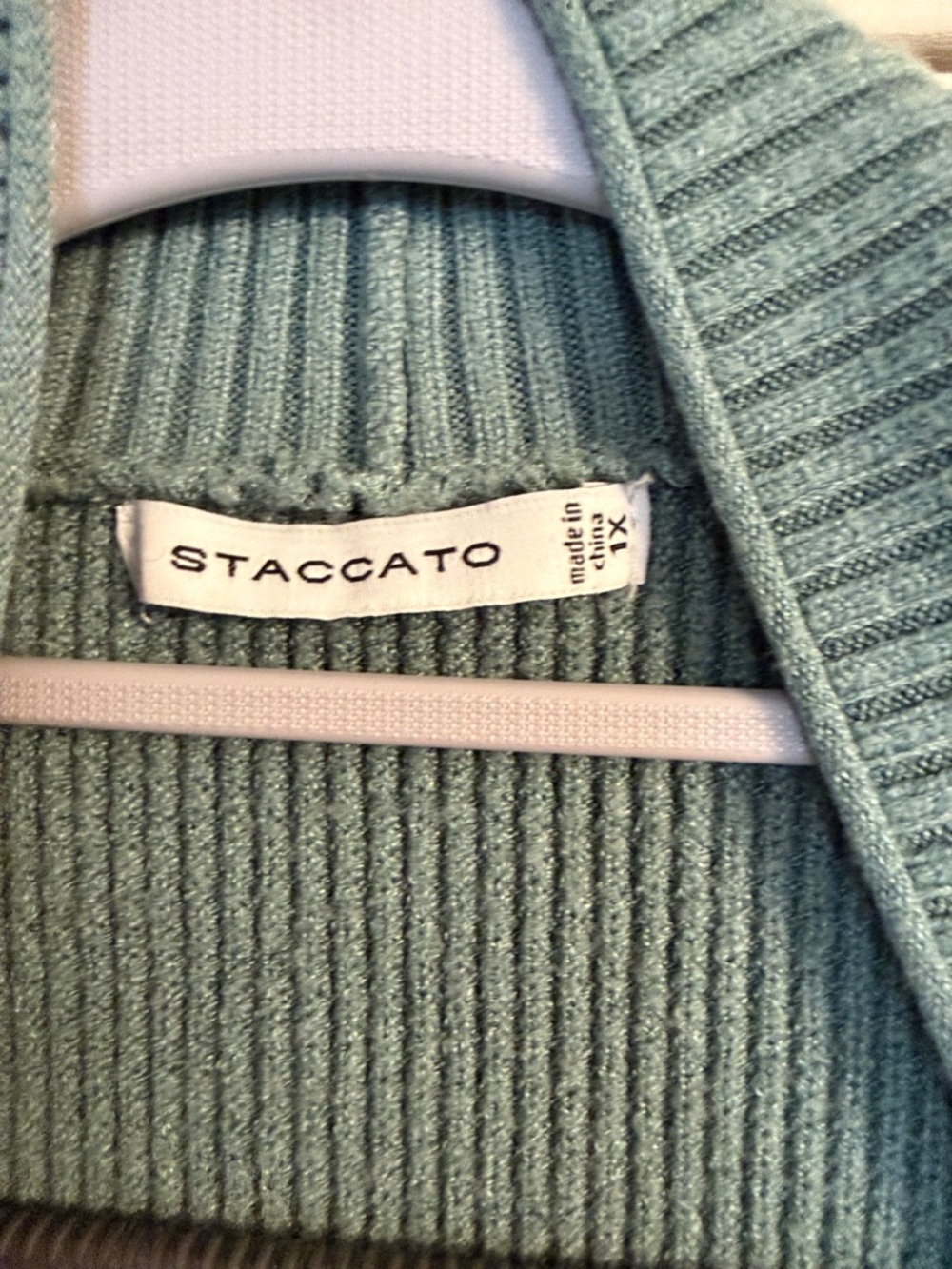 Staccato Seafoam Green Open-Front Knit Cardigan - Picture 2 of 6